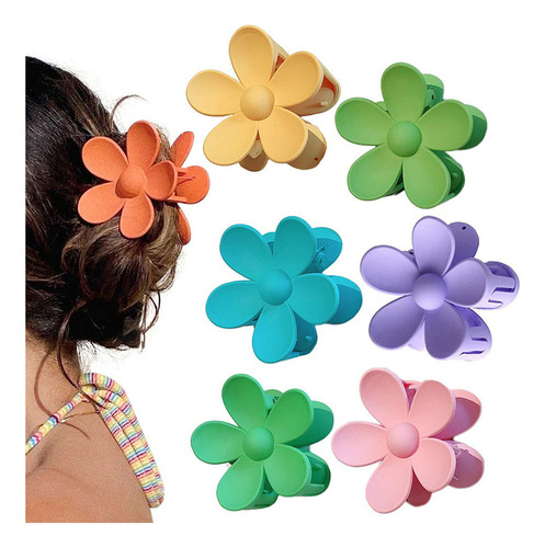 Pinzas Pequeñas De Acrílico For El Pelo, 6 Unidades, De Plá