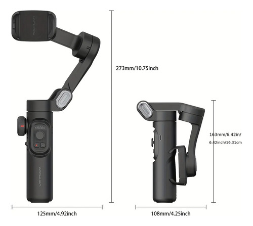 Estabilizador De Cardan Dobrável Para Smartphone De 3 Eixos