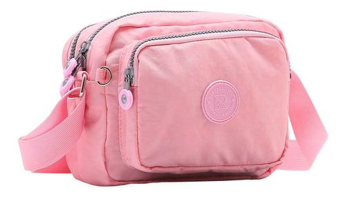 Bolsa Feminina Transversal E Ombro Nylon Chenson Original Cor Rosa