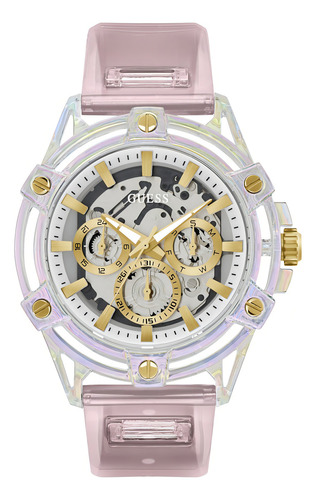 Reloj Guess King Rosa Hombre Caballero Bisel Blanco Fondo Blanco