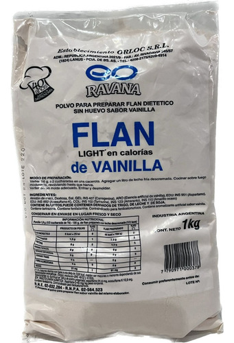 Flan Light De Vainilla Ravana Orloc X 1 Kg En Polvo