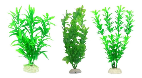 Plantas Artificiais Aquários - Kit 3 Un. 18 Á 20cm