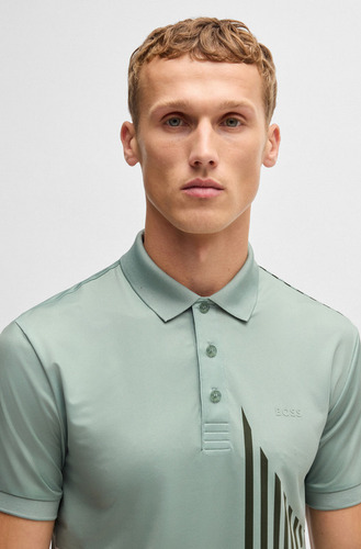 Polo Para Hombre Boss En Tejido Elástico Con Estampado