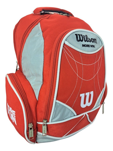 Mochila Escolar Wilson Casual Con 5 Compartimientos(if12794) Rojo Liso