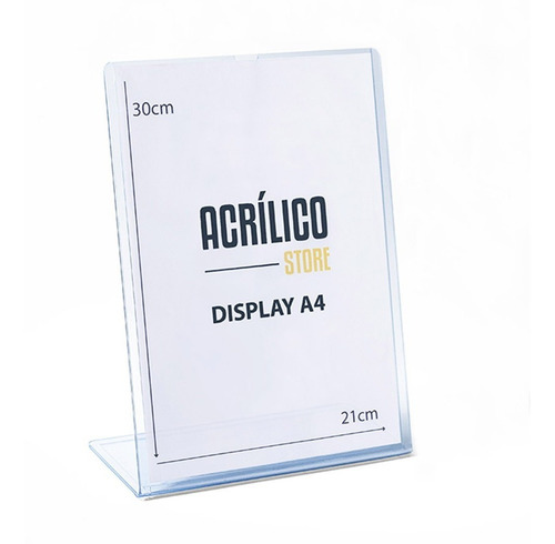 Display Transparente Tipo L A4 Vertical (21x30cm)