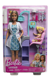 Barbie Careers - Muñeca Y Juego De Dentista Morena Con Acc