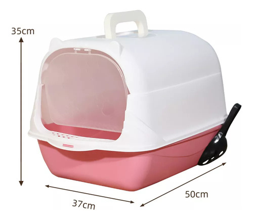 Cat Litter Box With Lid Pink Handheld Toilet