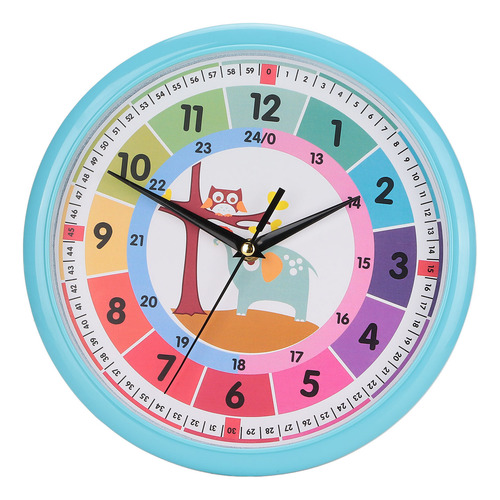 Relógio De Parede Plastic Cartoon Colorful Quartz Time