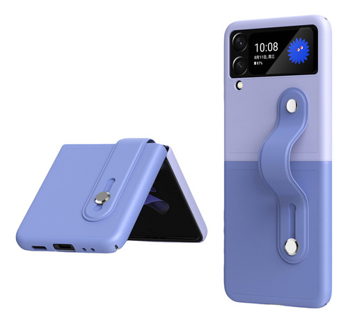 Funda Color Clash For Samsung Zflip6 Con Correa For La Muñeca