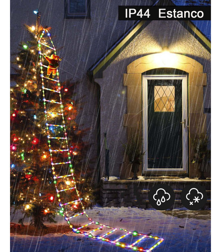 Decoración Navideña De 3 Metros De Luz Led Con Papá Noel Tre