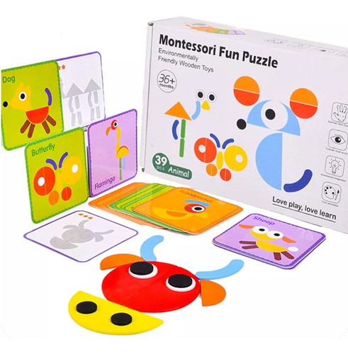 Imagen 7 de 7 de Rompecabezas Puzzle Juego Madera Montessori 39 Piezas Niños