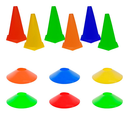 Kit Com 6 Cones 24cm +6 Cone Demarcatório Half Chapéu Chinês