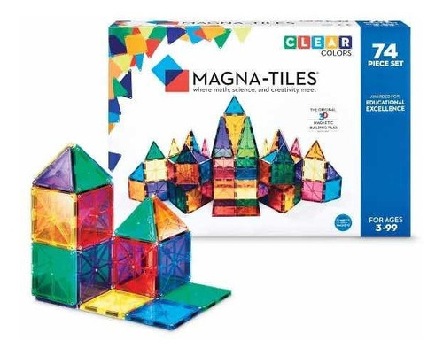 Magna Tiles Juego De Construccion Magnetico 74 Piezas