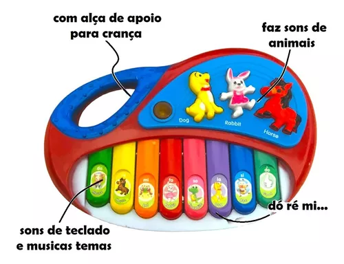 Piano Infantil Teclado C/ Som de Animais Educativo