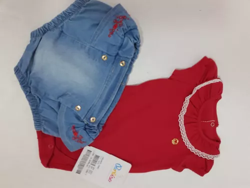 Conjunto Bebê Menina Verão Body Tricot E Short Jeans 2 peças Tam M a GG -  Paraíso - Loja de Roupa Infantil Para Meninas, Meninos e Bebês