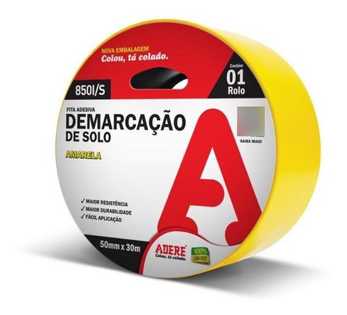 Fita Demarcação Solo Amarela 850 50mm X 15m Cor Amarelo