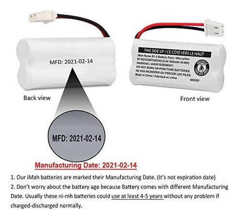 Batería De Teléfono Inalámbrico Bt162342/bt262342 2.4v