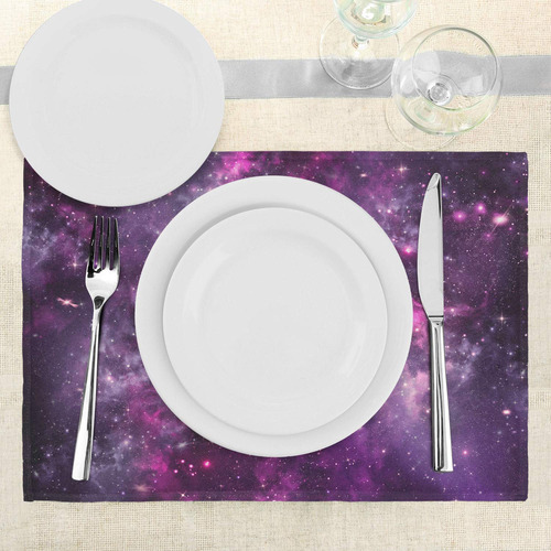 Placemats Lunarable Purple Nebula Gas Cloud, Juego De 4