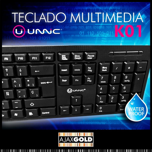 Teclado Para Pc Qwerty Usb Unnic Negro Español Con Ñ