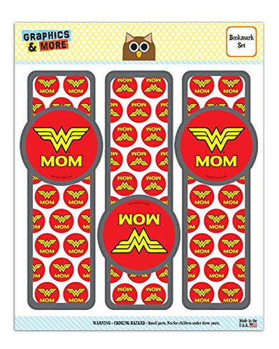 Wonder Woman Wonder Mom Logo Set Of 3 Glossy Laminated ...