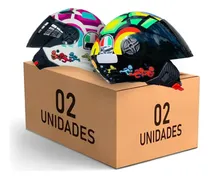 Comprar Kit 2 Capacetes Fw3 Personalizado + Viseira Fume Blade Xopen