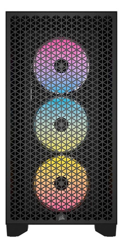 Funda Corsair Series 3000d Airflow Gamer, color negro, cristal templado