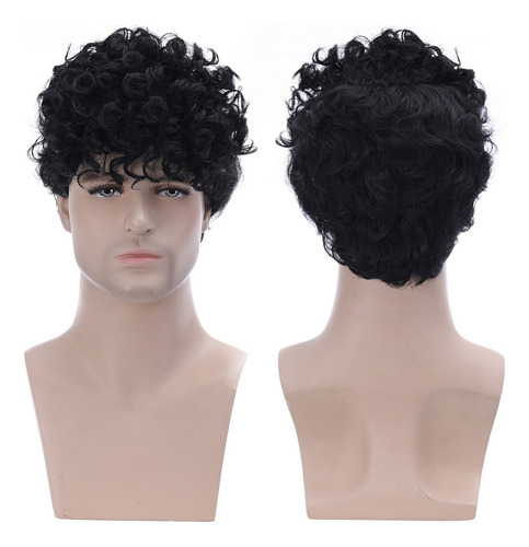Pelucas Pelucas For Hombres Cabello Corto Y Rizado Negro F