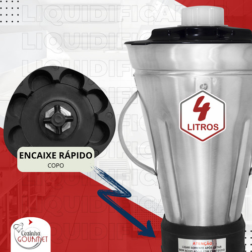 Copo 4 Litros P/ Liquidificador Alta Rotação Industrial