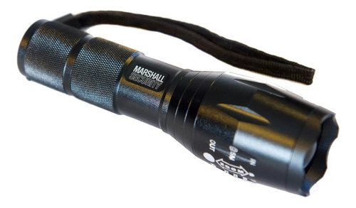 Linterna De Mano A Pilas Tactica Camping Marshall 1200 Lumen Linterna Negro Luz Blanco