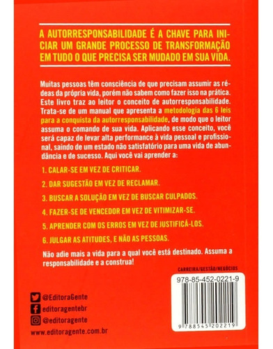 Imagem 2 de 2 de O Poder Da Autorresponsabilidade Livro De Bolso Paulo Vieira