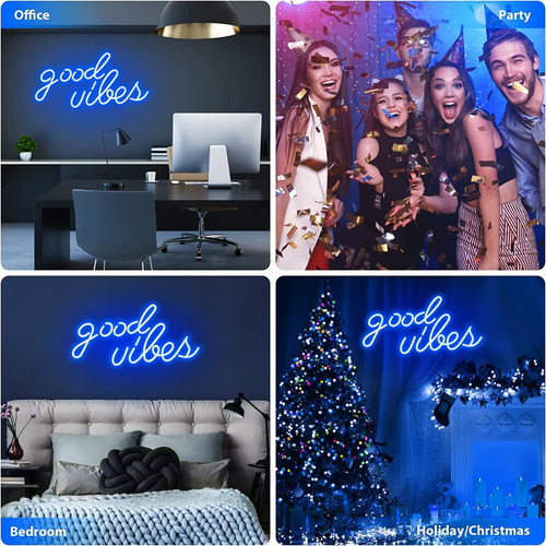 Letrero De Neón Good Vibes - Led Para Decoración De Pared, L
