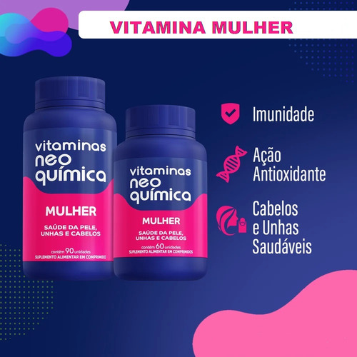 Kit Casal Homem 60 Cpr + Mulher 60 Cpr - Neo Química Sem Sabor