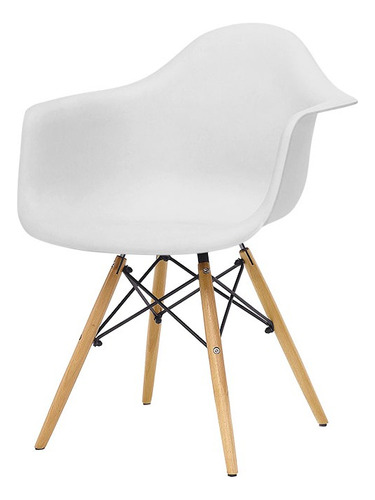 Sillón Eames Eiffel Apoyabrazos Moderno Deco Base Madera