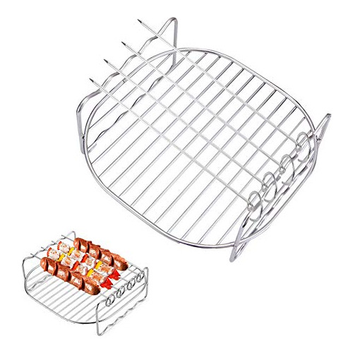 Hsiulmy Air Fryer Double Layer Rack, Multi-propósitos Acceso