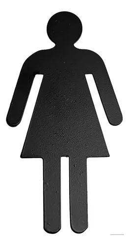 Señal Mujer Hombre Discapacidad Negro Mate 12cm Cartel Baño
