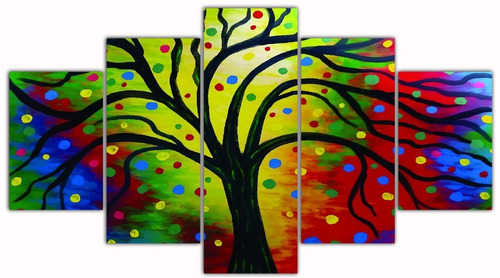 Murales Árboles De La Vida En Colores Medida  60 X 100 