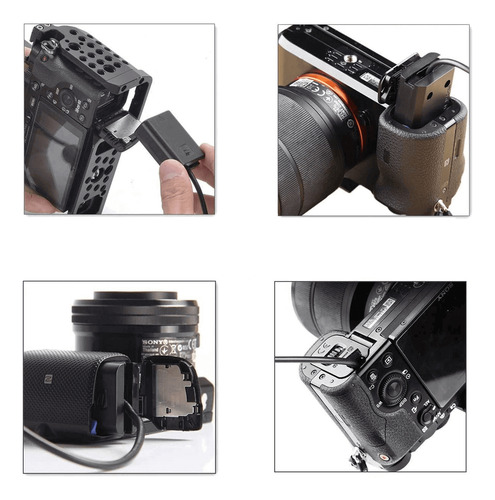 Adaptador Dc Pw20 Dummy Pd Bateria Sony Np-fw50 Para D-tap Cor Preto