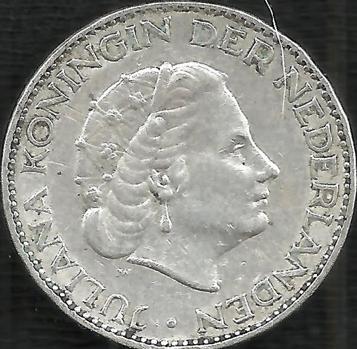 Holanda 1957 1 Gulden Moneda De Plata Reina Juliana L911