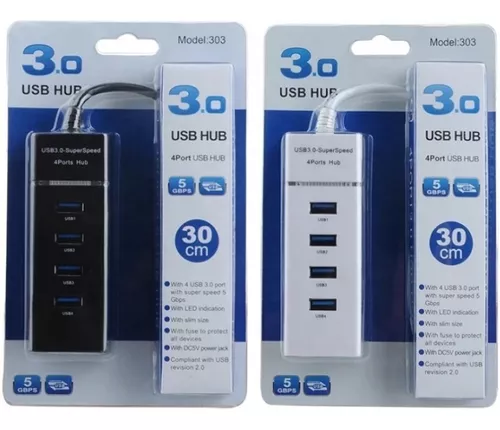 Hub Usb Multiplicador 4 Puertos Usb Luz Led Pc Notebook