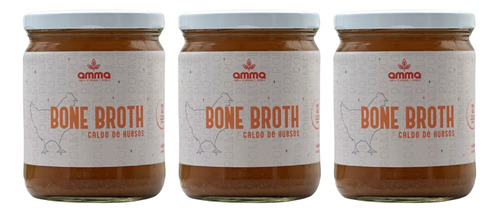 3 Pack Caldo De Huesos Pollo 400ml Bone Broth Amma Orgánico