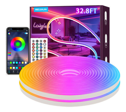 Meijiajia Tira De Luces Led, Luces Led De Neon Rgb De 32.8 P