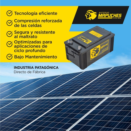 Imagen 6 de 10 de Bateria Solar Mapuches - Ciclo Profundo 12v X 200 Amp