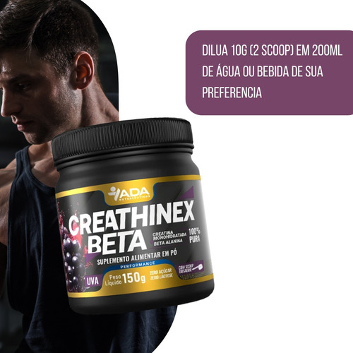Pote Creathinex Beta Sabor Uva 150g Suplemento Pré Treino