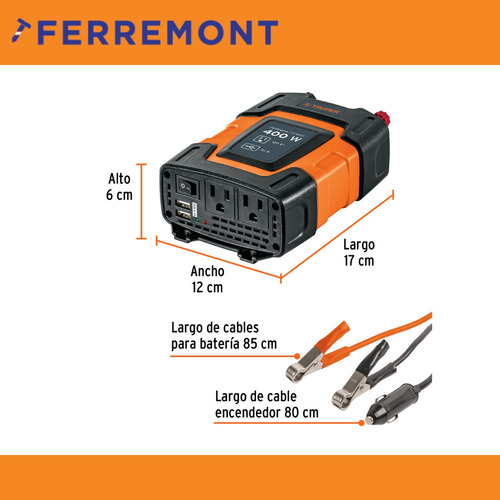 Inversor De Corriente 400 W Truper 10449