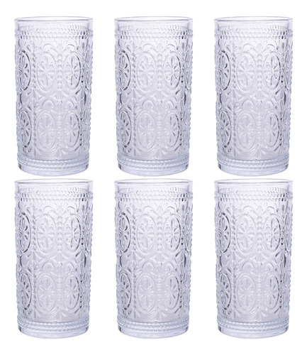 Galssmagic Juego De 6 Vasos De Agua Vintage, Vasos De Agua R