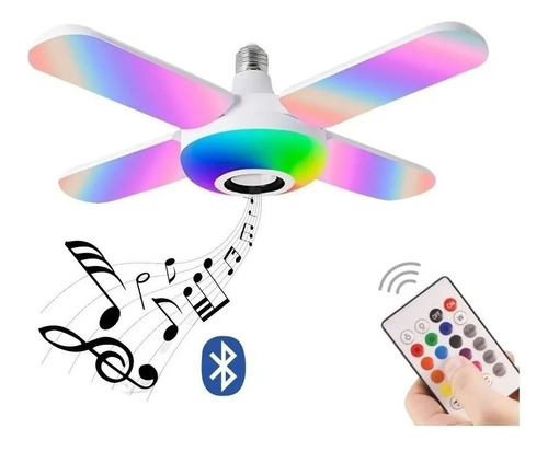 Ampolleta Parlante Bluetooth Colores Rgb 4 Aspas Con Control