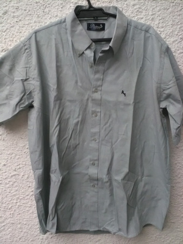 Camisa Manga Corta Gris Clara Platinum 18 Talle Xl.