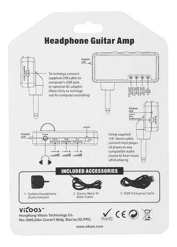 Mini Guitarra Eléctrica Portátil Con Enchufe Para Auriculare