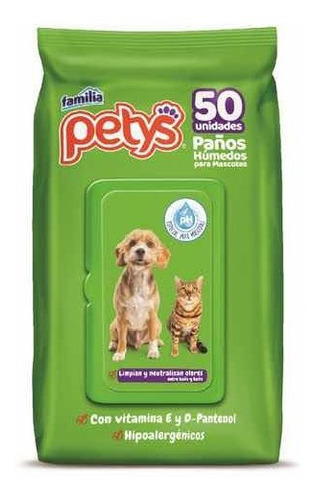 Pañitos Humedos Petys Mascotas - Un - Unidad a $156