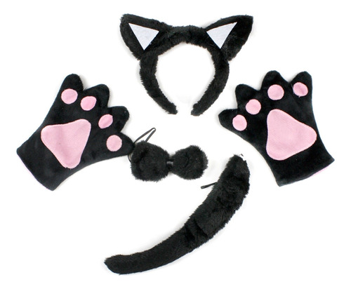 Petitebella Black Cat Diadema Bowtie Tail Gloves Disfraz De